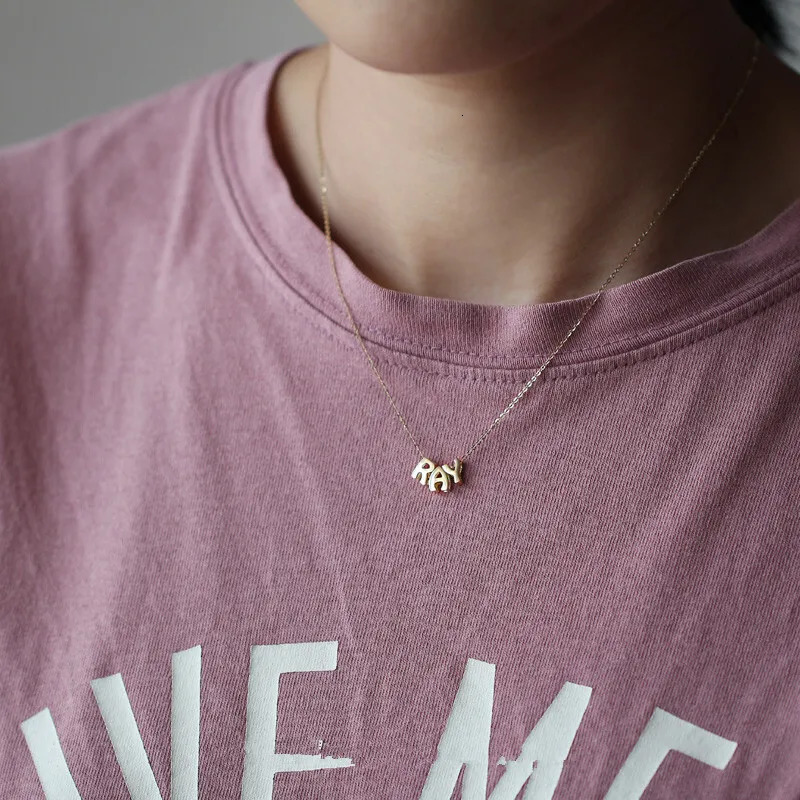 Goldtutu 14K pure gold letter pendant for women and girls 26 small beginnings name necklace pendant birthday gift kj254 241106