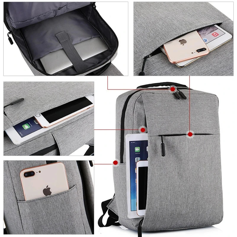 15.6 Inch Nylon Travel Male Laptop Backpack Usb Charging Computer School Backpac Waterproof Bag For Men