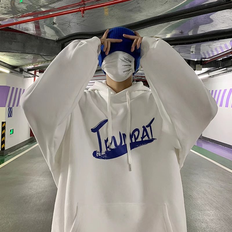 Designer sweater men's spring thin jumpsuit hat new Korean version loose men's style lazy style anti-aging early autumn top