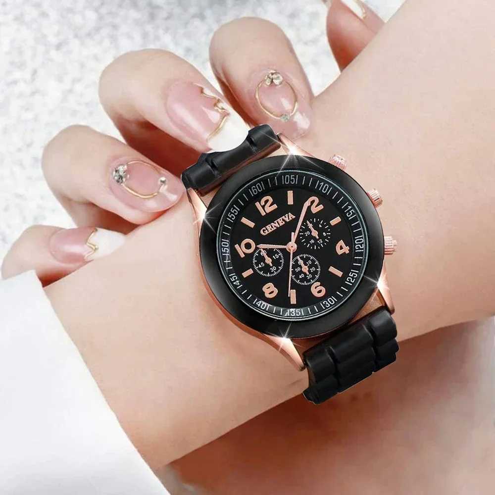 Couple Fashion Simple Elegant Alloy Watch Mens Text Silicone Quartz Watch Business Leisure Bracelet Watch Gift X241106
