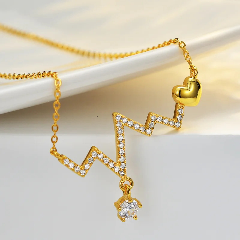 925 sterling silver 1 round classic womens gold necklace 45cm exquisite jewelry 241106