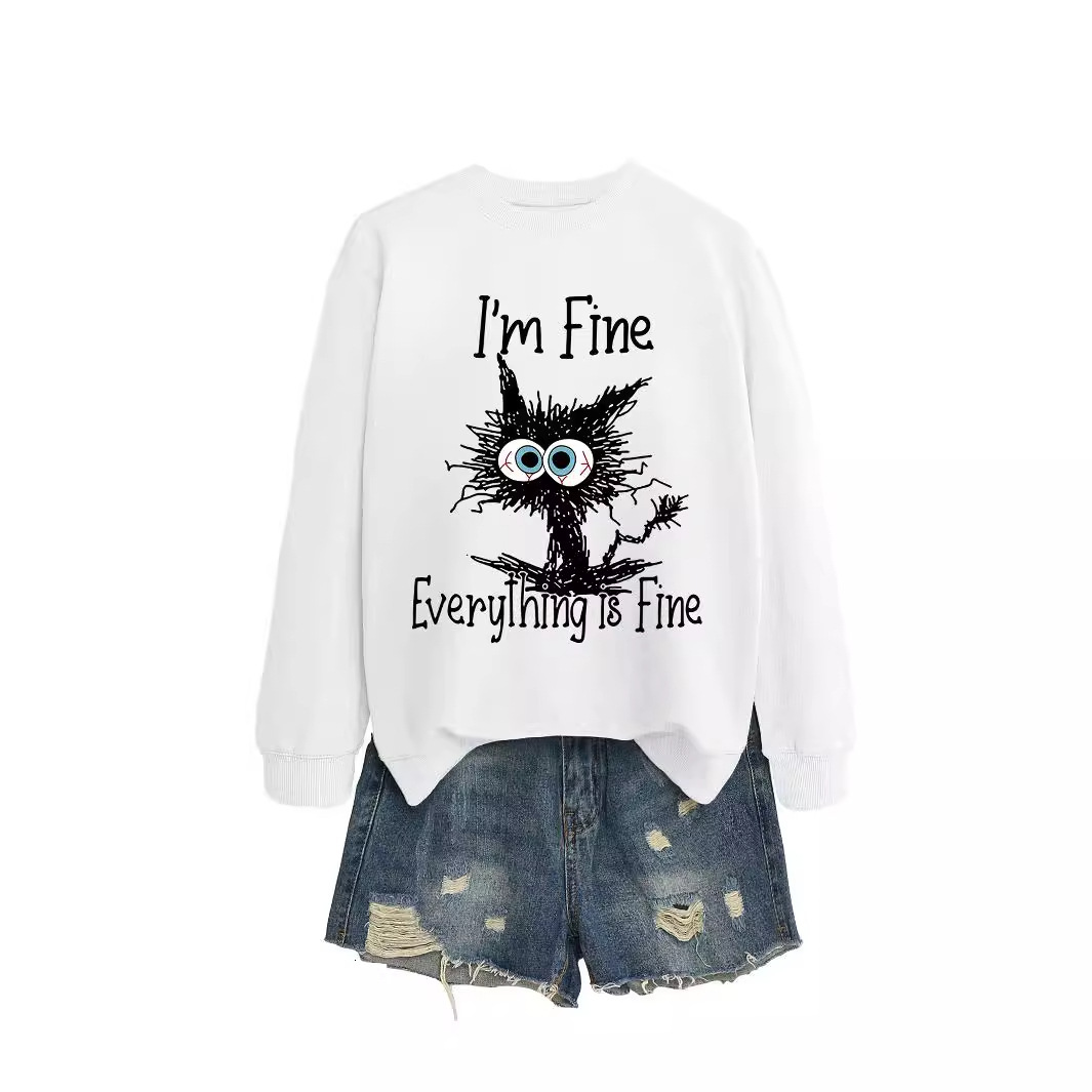 New Designer Women's Hoodie I'm Everything Is Fine Fun Printed Autumn/Winter Collection Fashion Hoodie