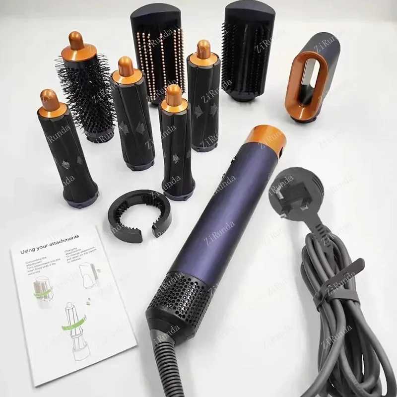 8 in 1 Professional Hair Dryer Hot Comb Set Elle Lock Label Hair Smooth Styling Tool Style Hair Dryer Salon/BarberXJ241106