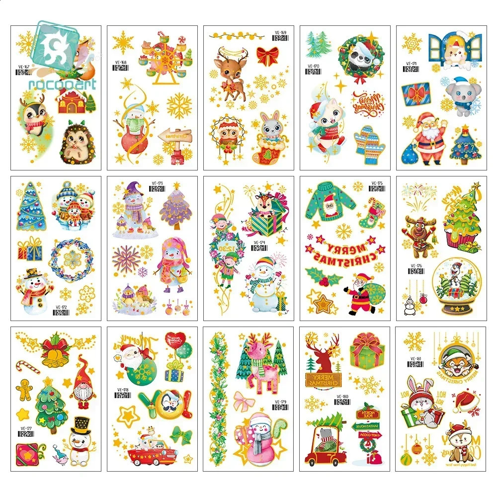 Christmas temporary tattoos Christmas party decorations Christmas themed cute stickers 15 gifts for girls and boys 241105