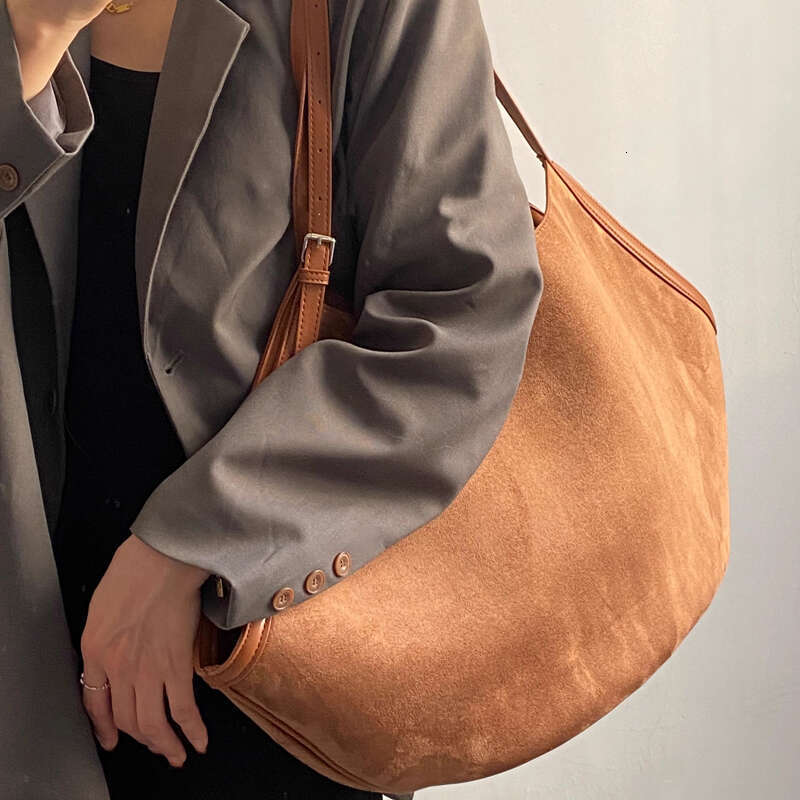 LITTLETON Faux Suede Vintage Large Capacity Underarm Designer Women Shoulder Bags Big Handbags Trend Fall&winter Shopper Bag 2024
