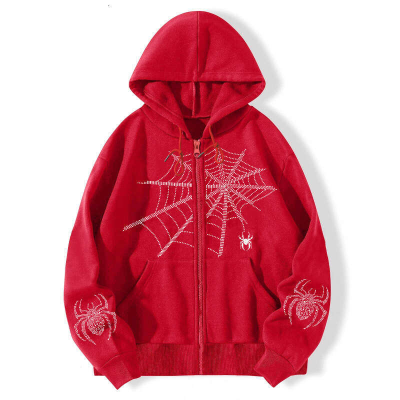 shanshi spider hoodie American Spider Printed Matrix Cardigan Loose Zipper Hoodie Autumn/Winter Coat hoodie