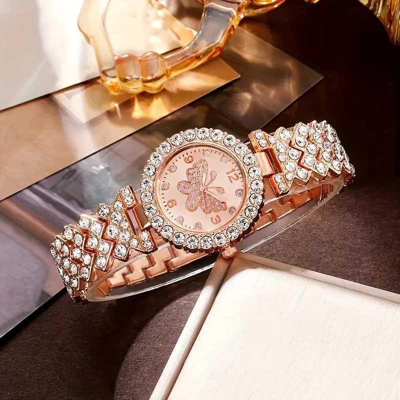 6 rose gold quartz watches for alloy watches jewelry set Ei gift for her M girlfriend X241106