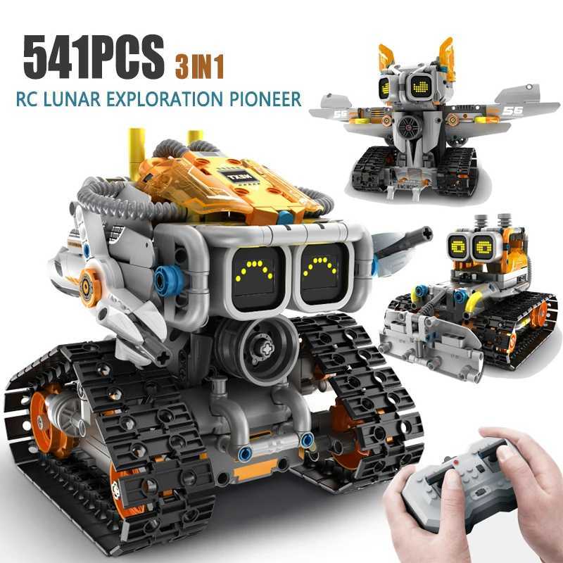 Blocks 3 in 1 Remote Control Lunar Exploration Programming Truck/Bulldozer Building Blocks Stem Kits for Kids Educational Toy Boys GiftY241106YQS8