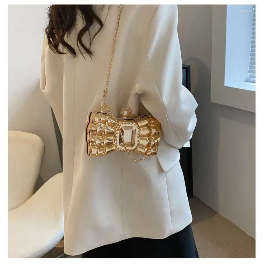 Drawstring Gold Acrylic Evening Bag For Women Geometric Box Handbags Mini Clutch Shoulder Party/Wedding/Dating C5b9 19Cb