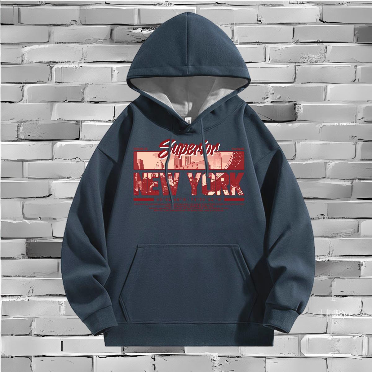 Wholesale Men Hoodie Comfortable Hoodie Pullover Custom Print Oversized Hoody Casual Hooded Collar Long Sleeve 350g Cotton