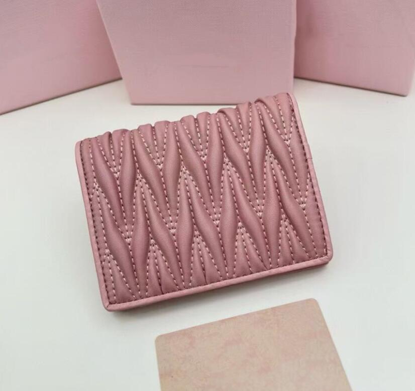 Designer Card Holders Women Mini Wallet Fashion Genuine Soft Sheep Leather Coin Pocket Ladies Purse New Credit Cards Holder miuuuuss with box