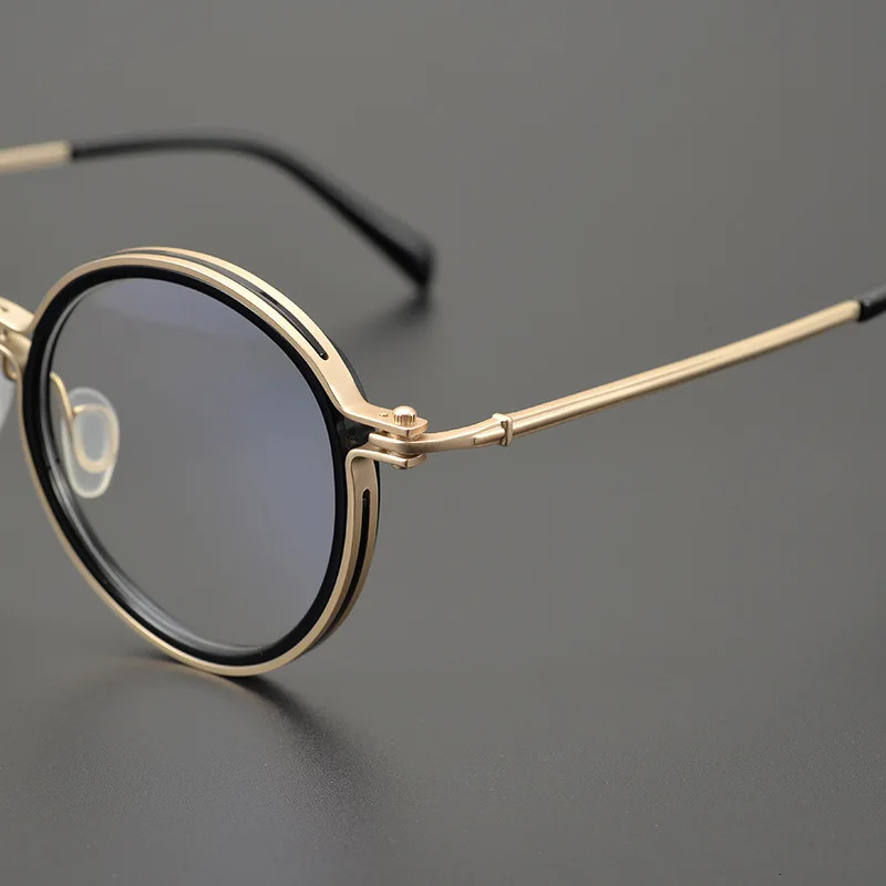 Japan Hand Made Men Retro Round Glasses Frame Women Vintage Optical Myopia Prescription Lenses Eyeglasses 241105