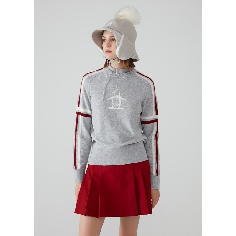 Highend Womens Knitted Sweater Long Sleeves for Warmth Autumn Golf Wear High Elasticity Sports 241105