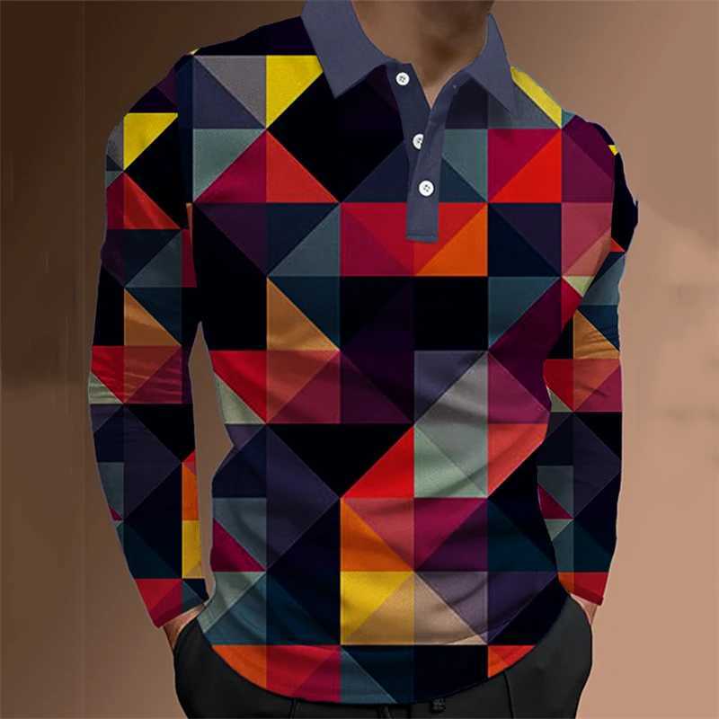 Mens 3D optical long Sve shirt fashion design clothing oversized casual shirt mens loose T-shirt W241106