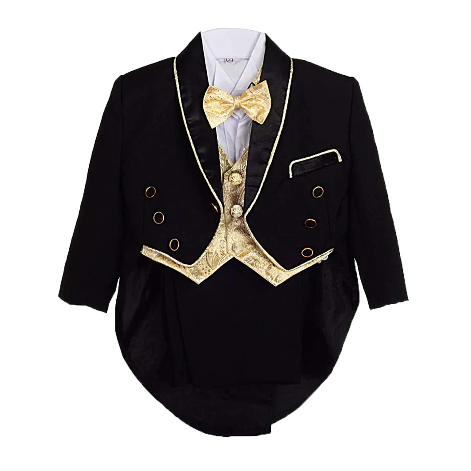 Baby Boy Sets Christening Outfit Kids Wedding Birthday Party Suit Tuxedo Coat Shirt Pant Vest Bow Tie Gentleman Baptism Clothes 241106