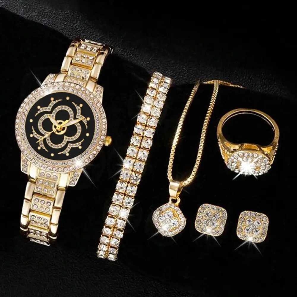 7-piece luxury casual quartz watch necklace earrings bracelet watch dress watch set Montre Femme X241106