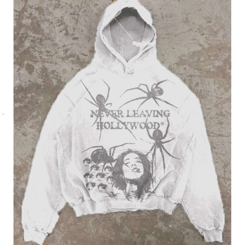 shanshi spider hoodie Gothic style spider print with autumn and winter velvet American pullover hoodie hoodie