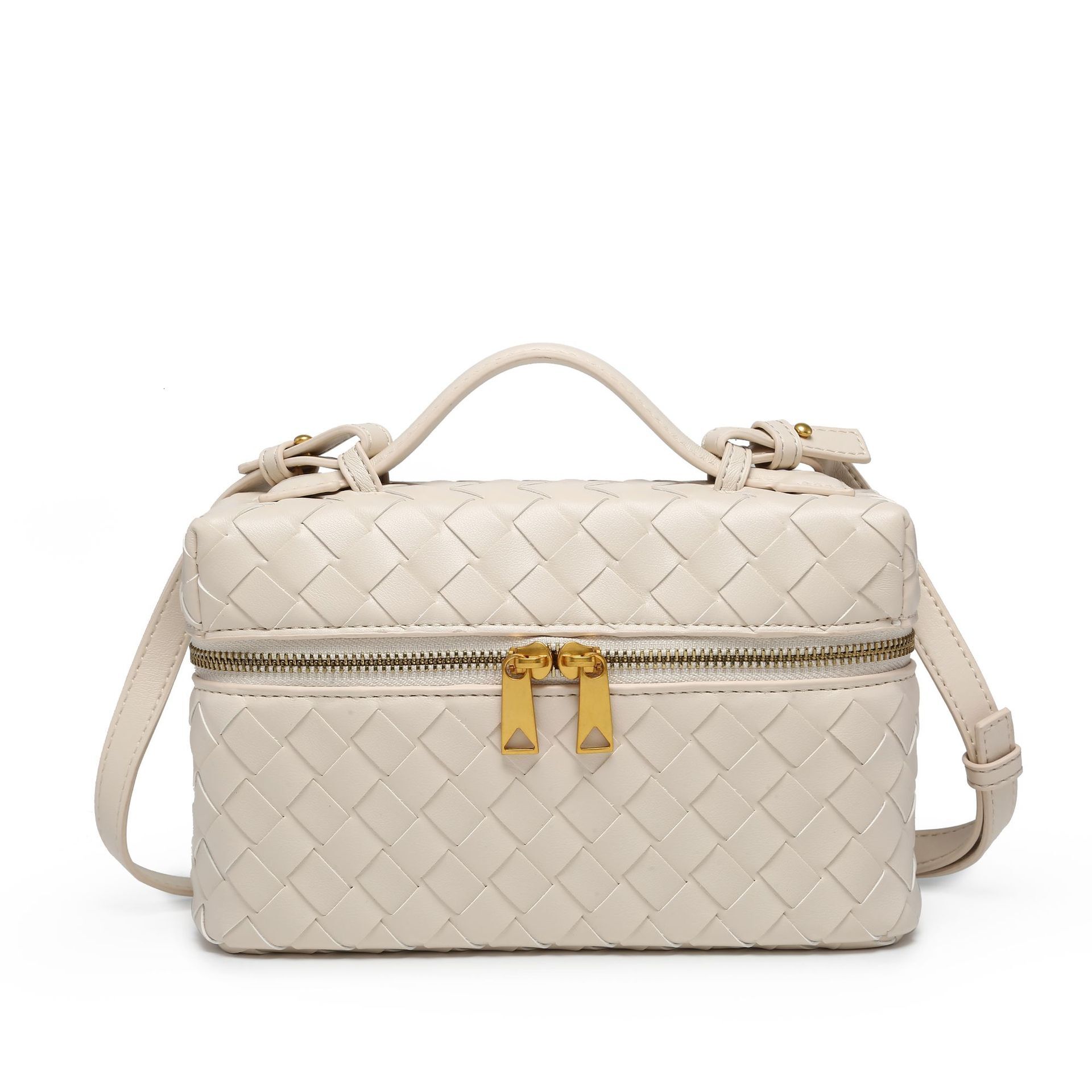 Designer crossbody woven Vanity makeup casual simple lunch box bag retro fashion handbag for women