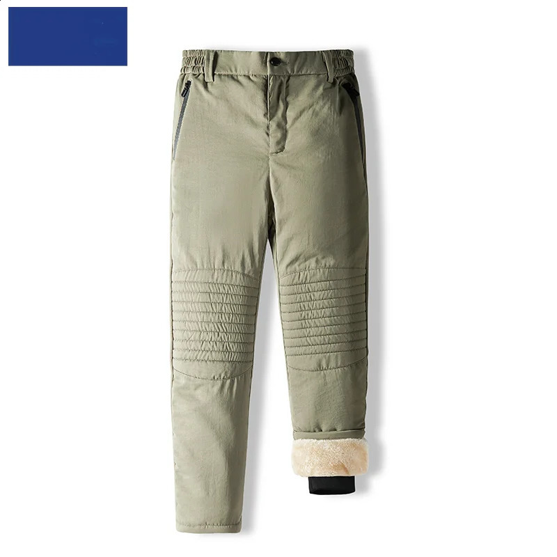 Winter Fashion Plus Fleece Thickened Warm Waterproof Sports Pants Mens Casual Loose Large Size High Quality 6XL 241104