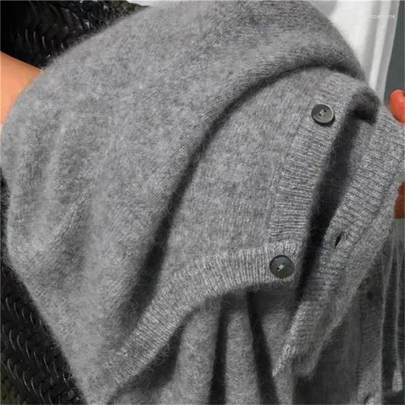 Women's Knits Solid Color Knitted For Women Cardigan Korean Single Breasted Long Sleeve Jumper Woman Round Neck All Match Cardigans Outwear