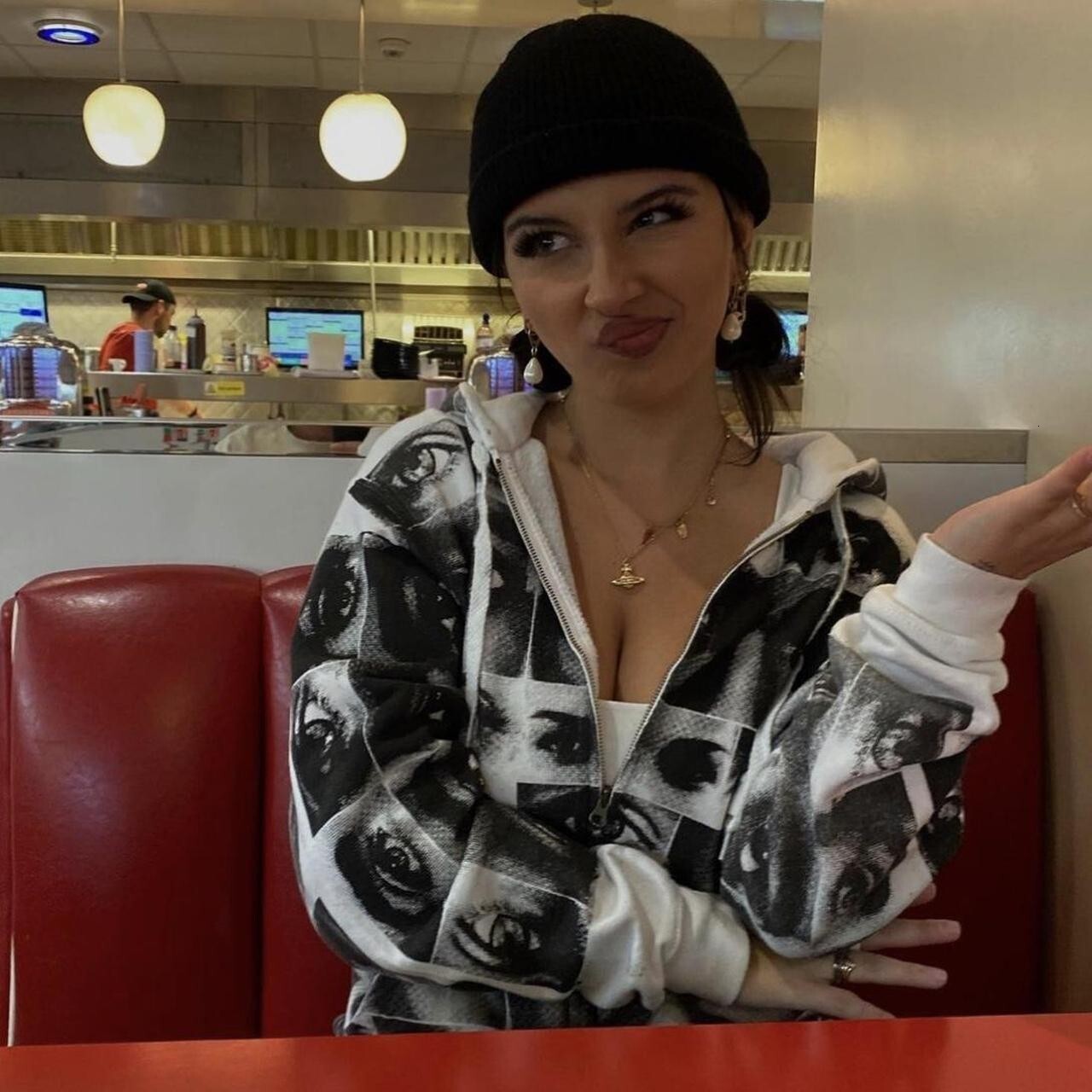 Designer's New Fashionable Y2K Pattern Splicing Printed Hoodie Casual Women's Top Fashion Hoodie