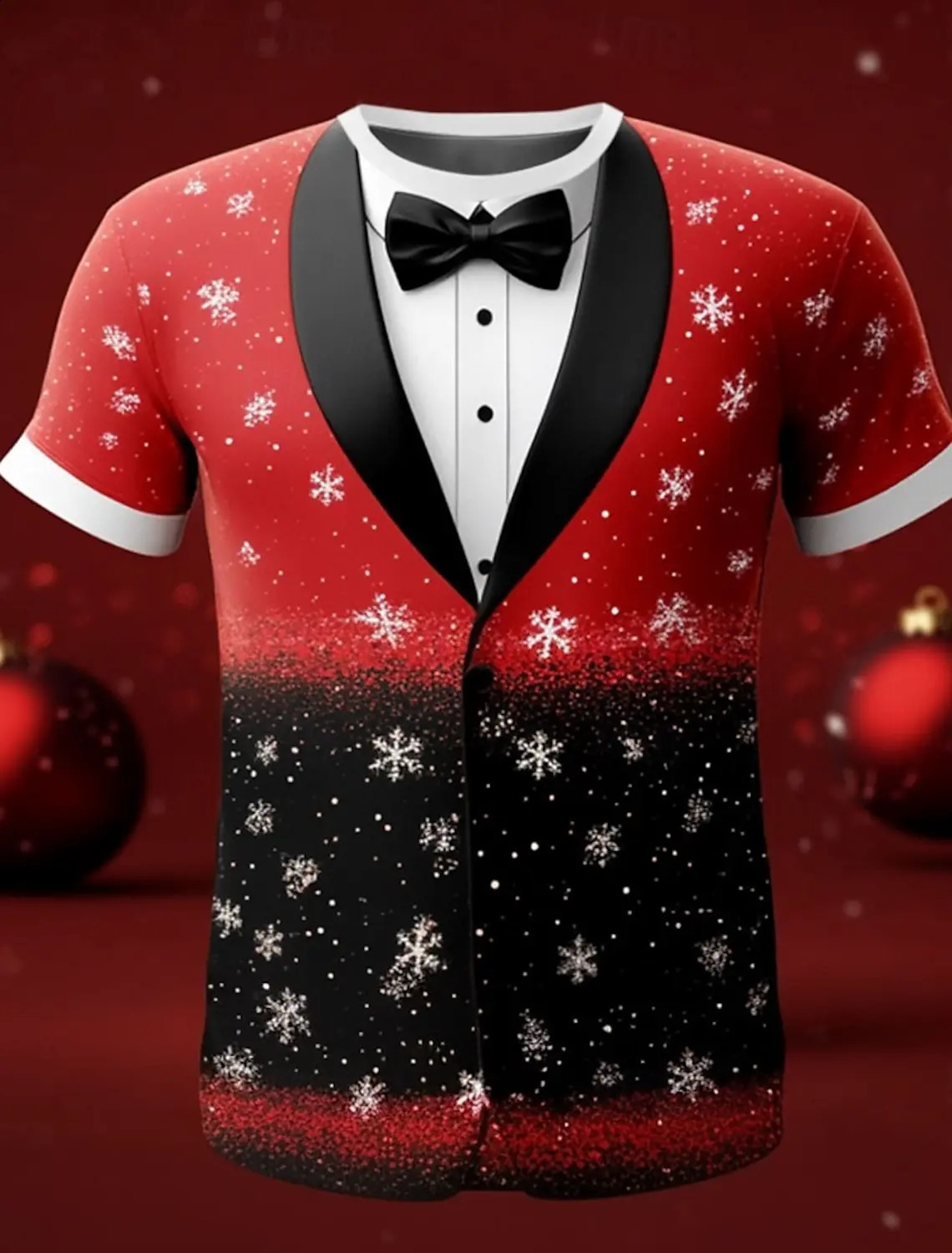 Christmas Tree Snowflake Fashion Casual tops Mens 3D Print T shirt Tee Party Street Red Suit Short Sleeve Crew Neck Shirt 241029