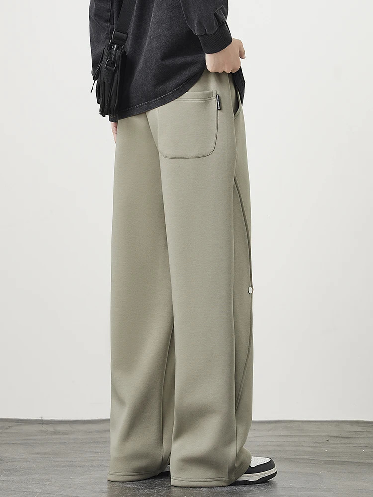 Wide Leg Sweatpants Men Sportswear String Banding Cotton Casual Loose Track Pants Male Straight Trousers Big Size 8XL 241104