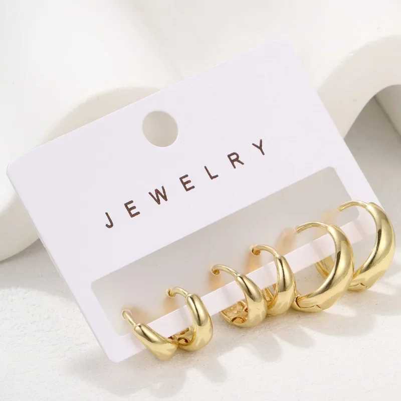 6 pieces/set of stainless steel minimalist hug ring earrings suitable for warm and simple metal ring small earrings neutral punk rock jewelry X241106