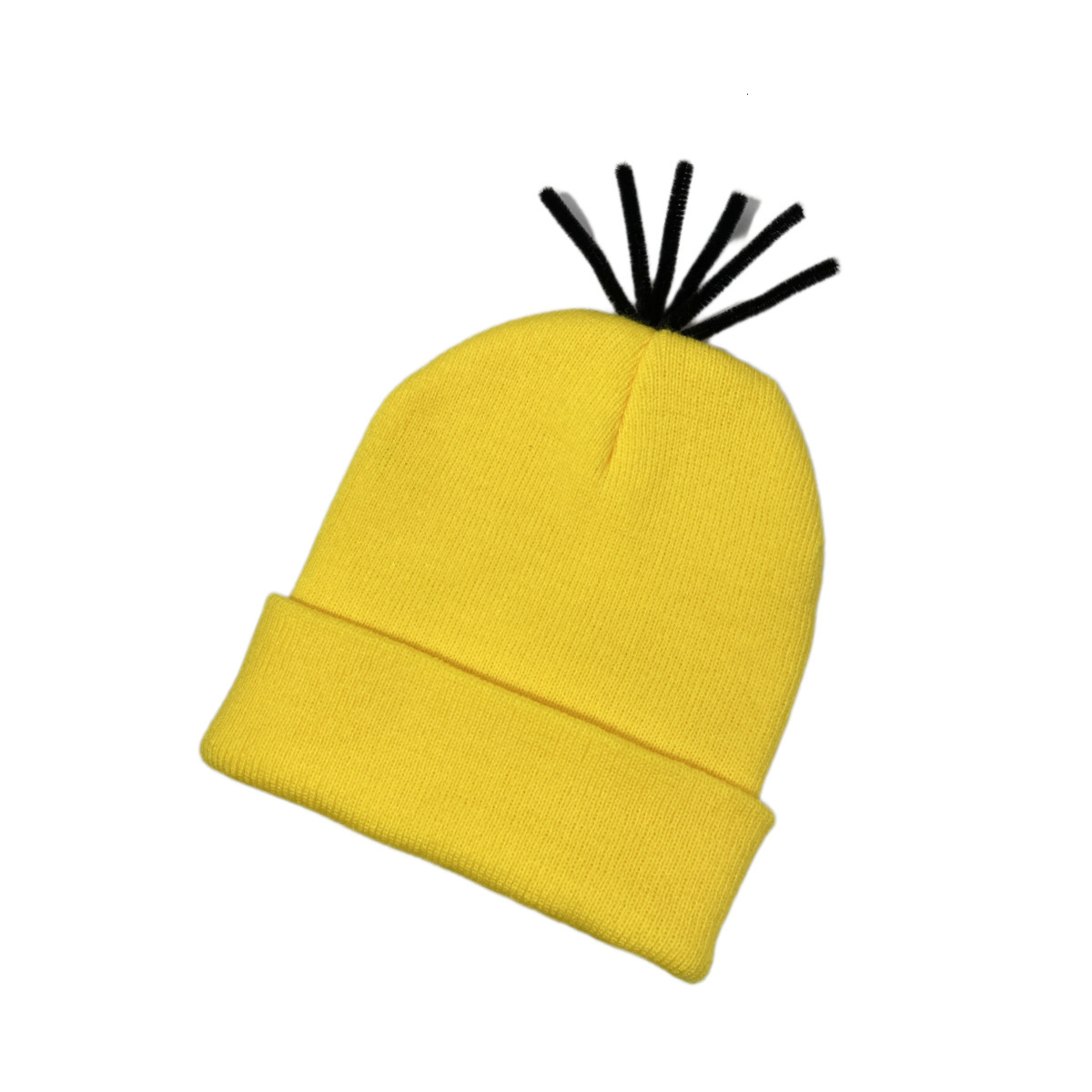 High quality design, Autumn Winter Men's and Women's Cold Wig Monochrome Stacked Elastic Hip Hop Curled Edge Solid Color Knitted Hat