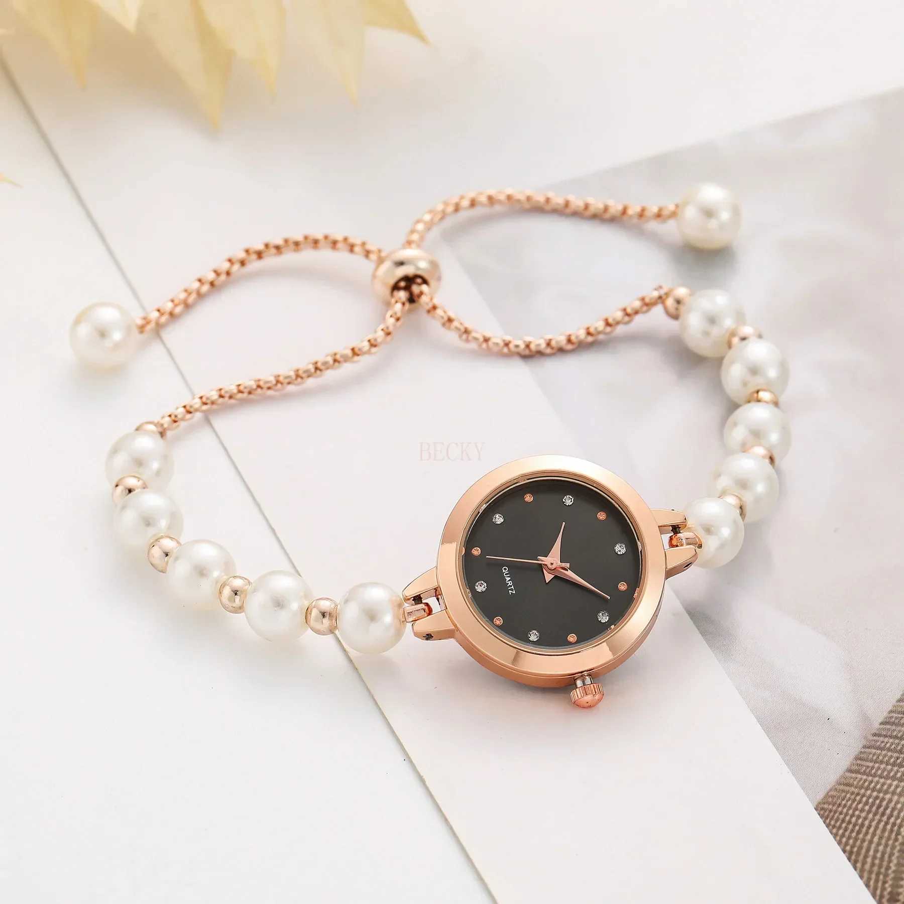 Grammar Design Pearl Bracelet Strap Watch Ladies Elegant Watch Gift relojes para damas X241106