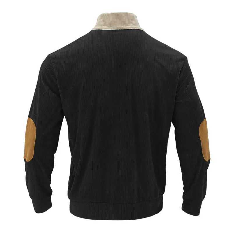 Mens fashion color matching top Corduroy comfortable Henry shirt long sves suitable for autumn and winter fashion W241106