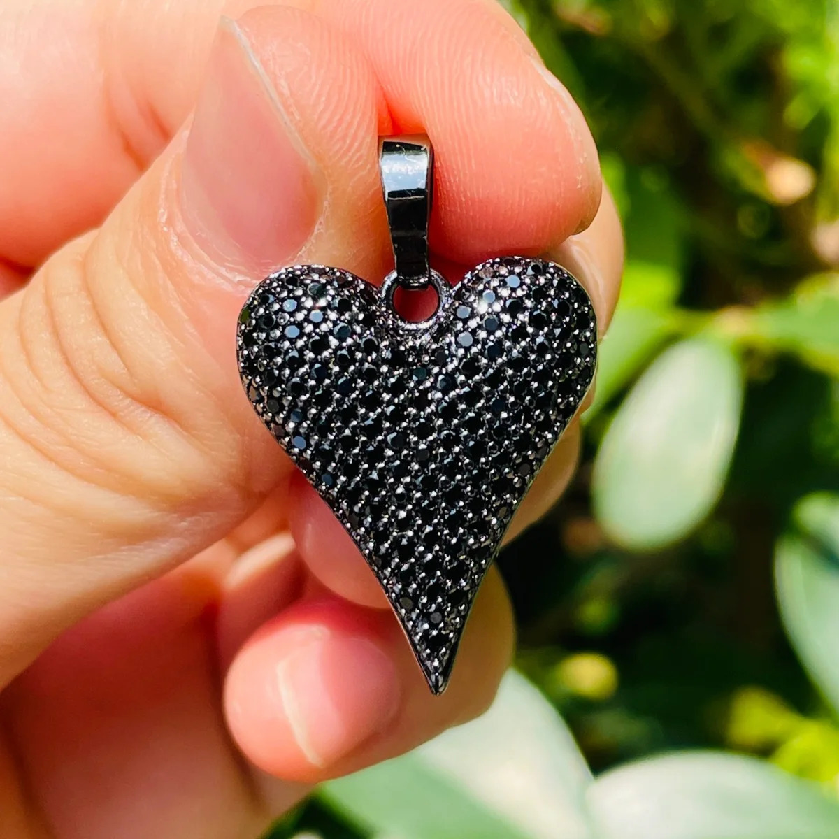 5pcs Miniature Zirconia Pave 3D Heart Talisman Bling Exquisite Womens Pendant Necklace Jewelry Handmade Looking for Wholesale 241106