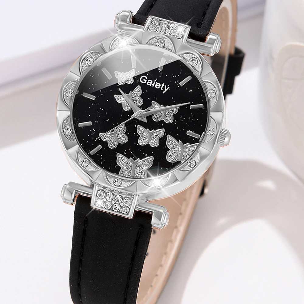 6-piece/set womens watch set Rhinestone quartz watch dial butterfly dial set butterfly jewelry set girls gift X2411061