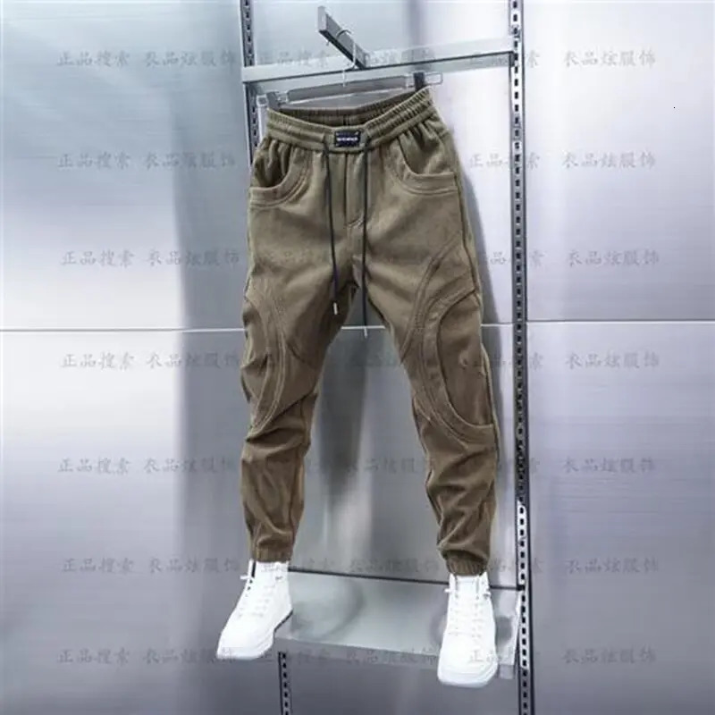 Corduroy Sweatpants Men Trendy Casual Mens Pants Fashion Korean Version Versatile Harem y2k pants 241104