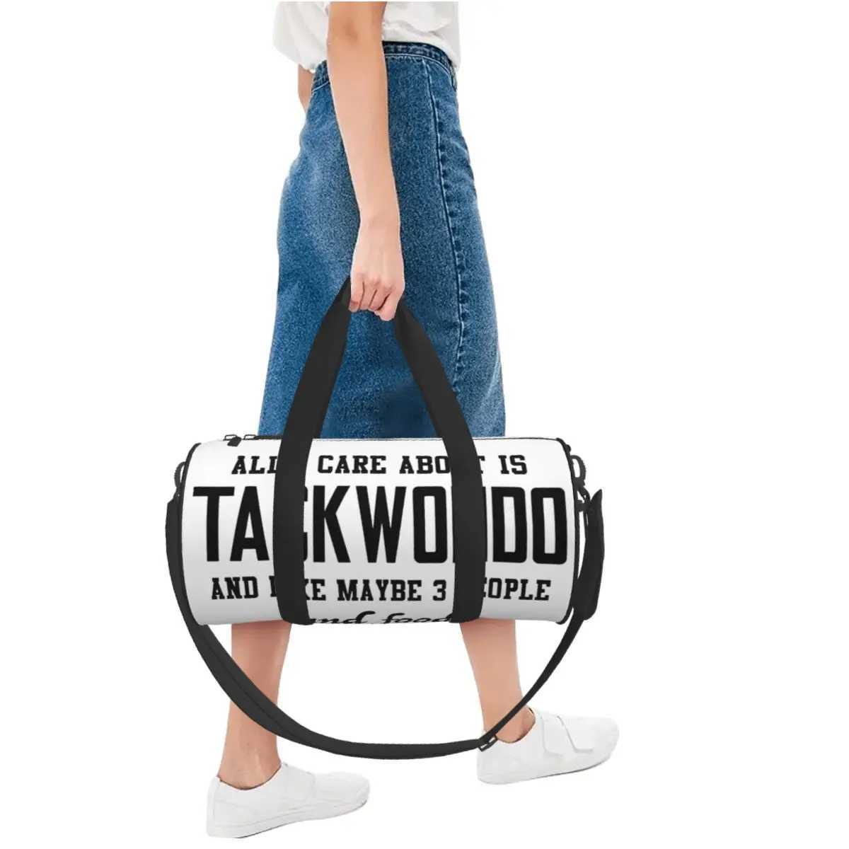 Men Travel Bag All I Care About Is Taekwondo And Like Maybe Gym Bag Large Outdoor Custom Handbag Novelty Yoga Sports BagXJ241106