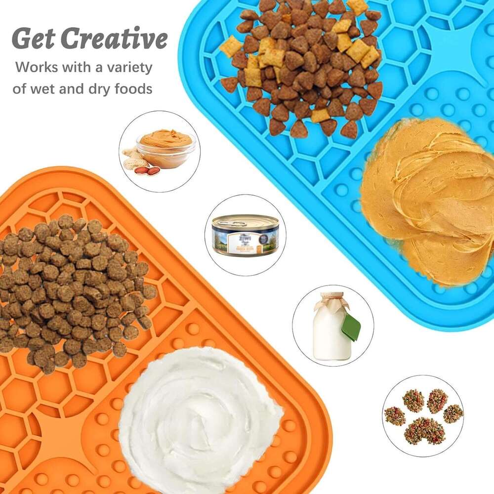 MateeyLife 3PCS Small Dogs and Cats, Licking Mats with Suction Cups Anxiety Relief, Cat Lick Pad, Enrichment Toys Boredom Reducer, Dog Treat Mat for B