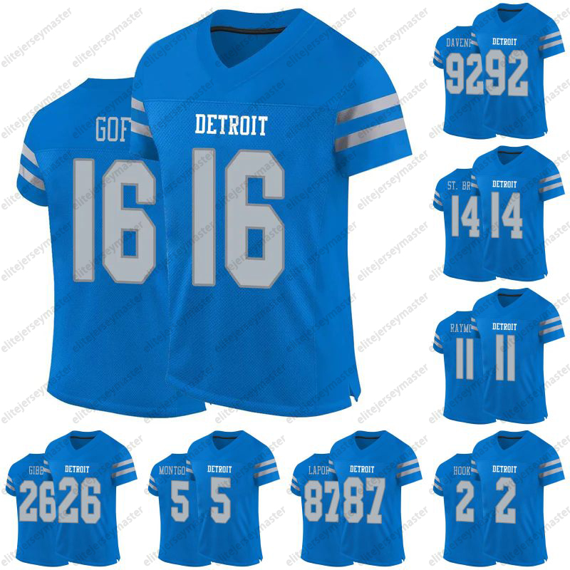 Cities Football Jerseys Goff Hooker Gibbs Montgomery Reynolds Vaki Patrick Raymond St. Brown O'Connor Onwuzurike Fox Hatten Fromm Jefferson Custo