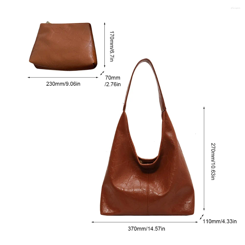 Free Shipping Shoulder Bags Women Leather Bag Versatile Hobo And Clutch Casual 2pcs Handbag Set Satchel Commuting Designer Bag Luxury Bag Tote Bag