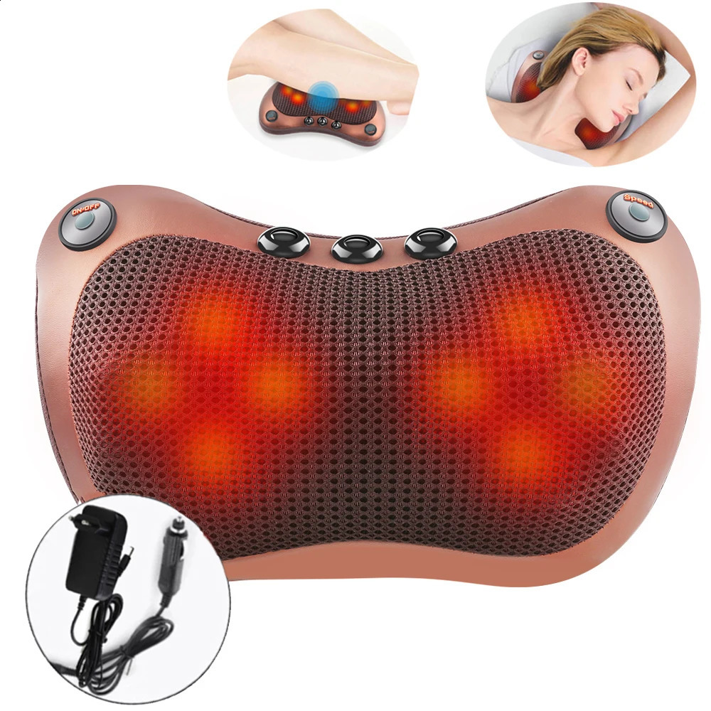 Head relaxation electric shoulder back finger pressure neck massage pillow 3-speed 241105