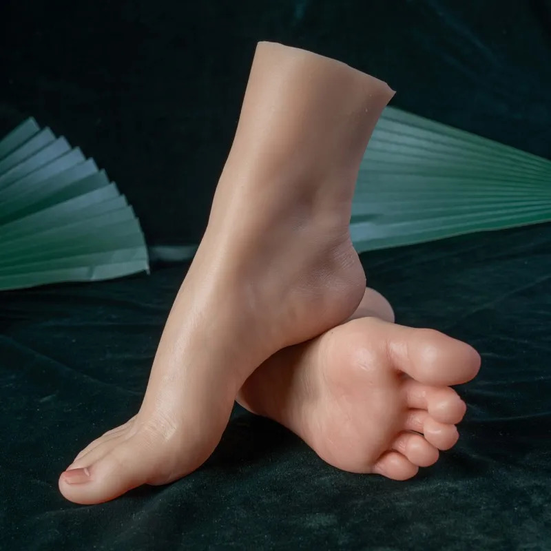 Realistic Foot Model High Quality Soft Silicone Female Mannequin Feet Fetish Footjob Nail Art Practice Props Display TG3605 240328