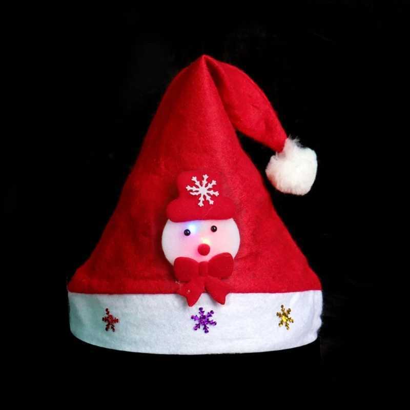 Wide Brim Hats Bucket Hats Holiday Decor LED Light up Christmas Hats Eye Catching Led Flashing Plush Hat L240910