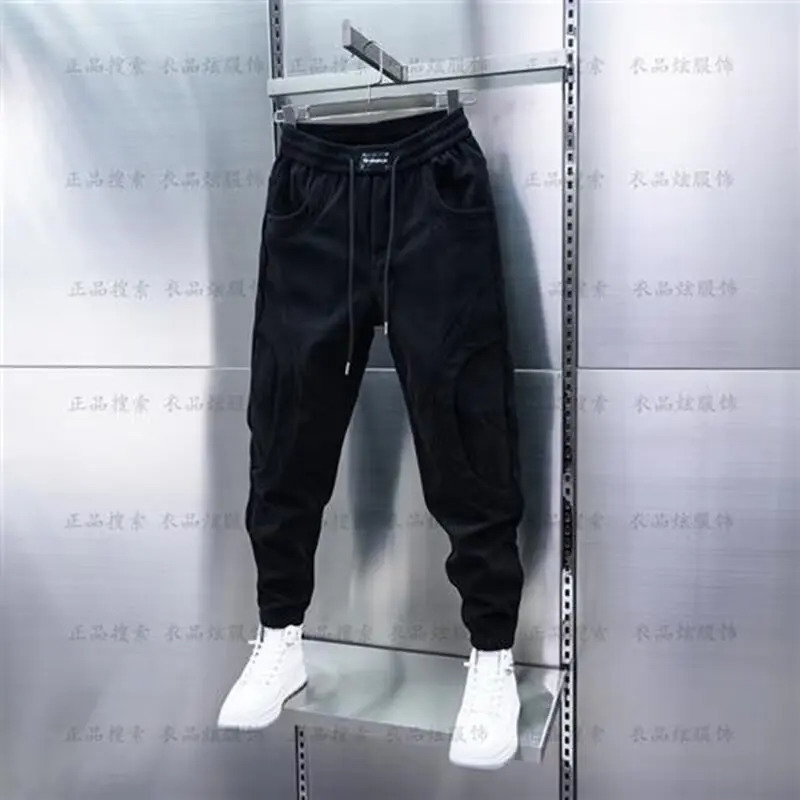 Corduroy Sweatpants Men Trendy Casual Mens Pants Fashion Korean Version Versatile Harem y2k pants 241104