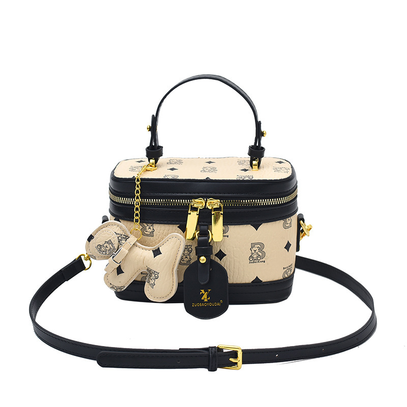 New designer fashion cute printed women's new style, women's handheld small square shoulder crossbody bag, makeup box, fashionable bag
