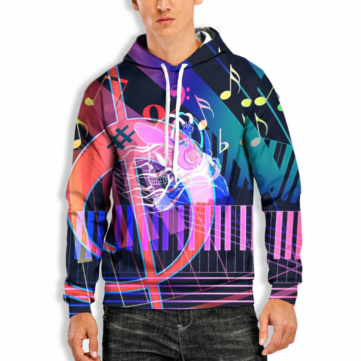 Fashion New Spring And Autumn 3D Digital Printed Music Men's Casual Loose Hoodie Drop Shoulder Hoodies Graphic Hoodies