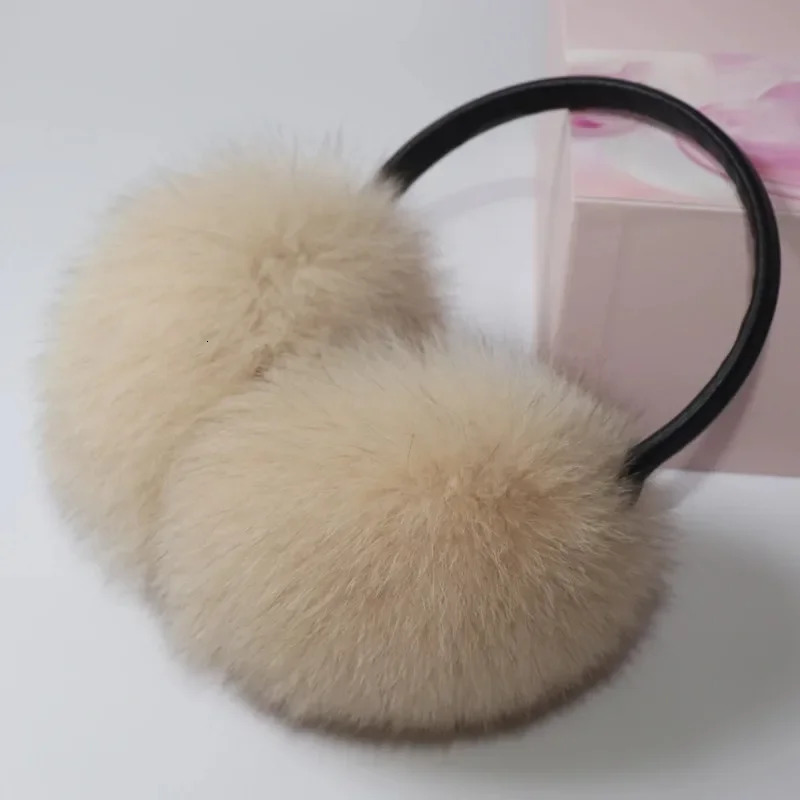 selling winter womens genuine fox fur earmuffs naturally warm fox fur earmuffs cute oversized fluffy genuine fox fur earmuffs 241106
