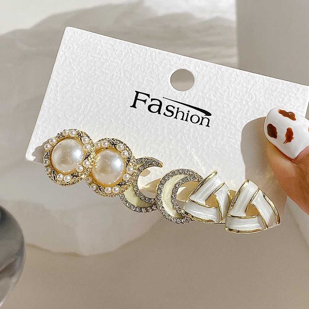 LATS Bow Tail Pearl Moon Earrings used for Wenpopa Gold Crystal Earring Set Fashion Jewelry Accessories Gift X241106