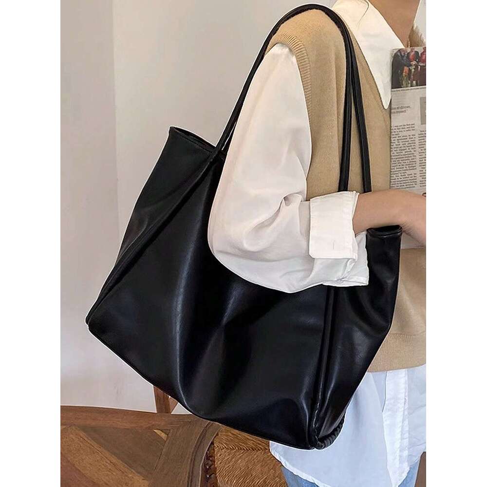 LITTLETON 2024 new soft leather large capacity tote with a niche design handheld use single shoulder underarm bag