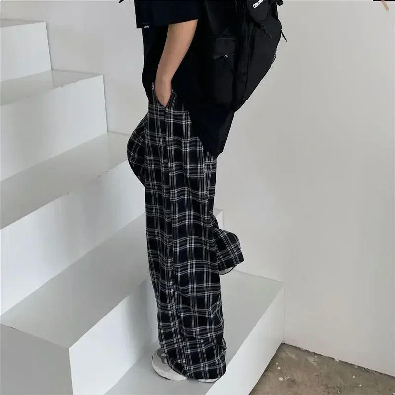 SummerWinter Plaid Pants Men S3XL Casual Straight Trousers for MaleFemale Harajuku Hiphop 240328