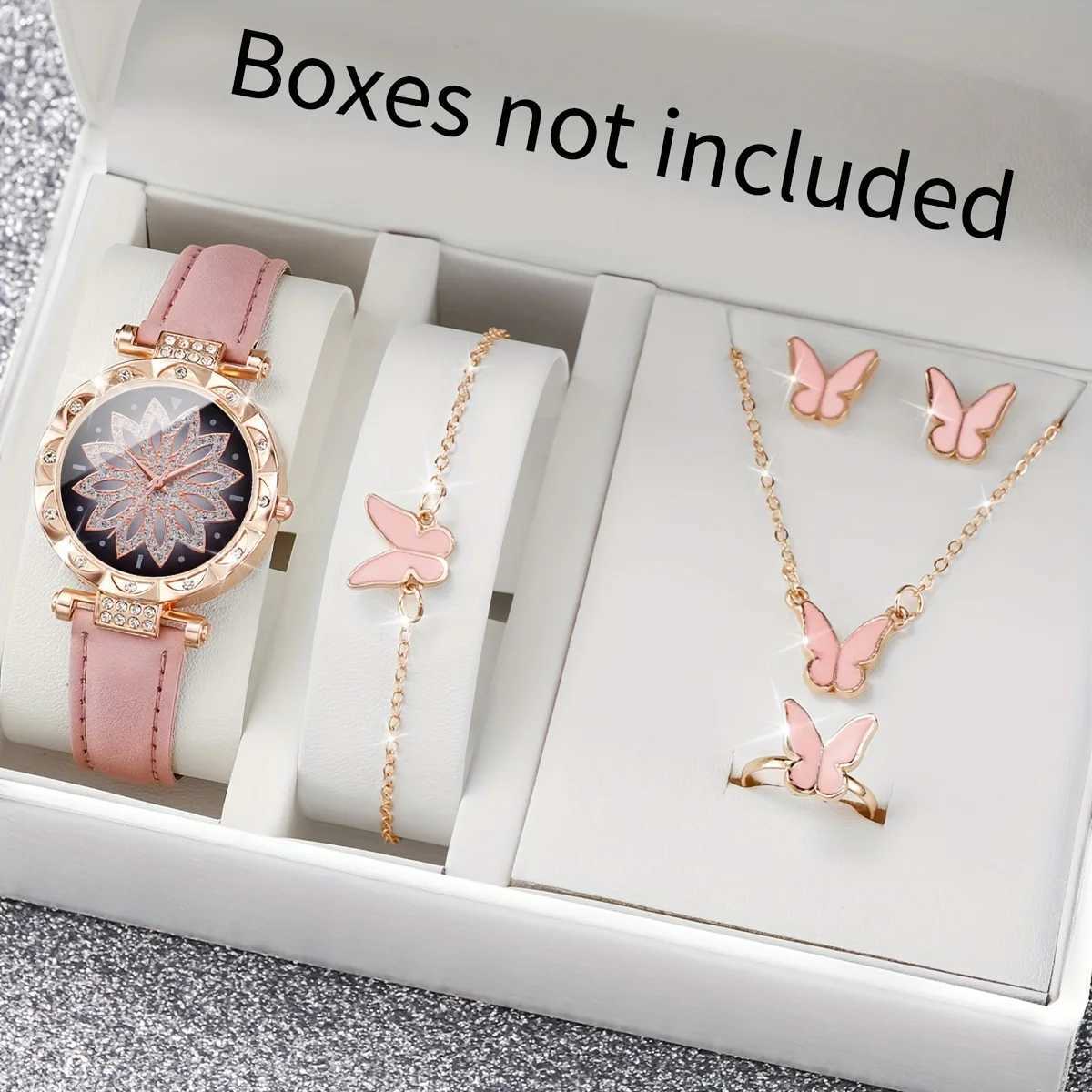 6 pieces/set of Wens luxury rhinestone quartz watches and jewelry set as a gift for M X241106