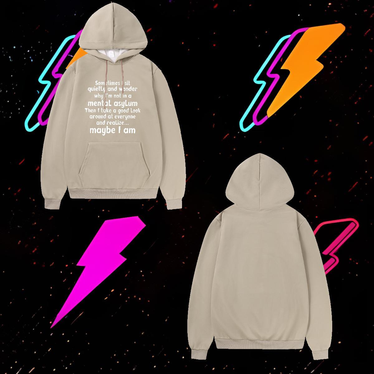 New Arrival Mens Hoodie Sweatshirt Long Sleeve Soft Loose Fit Men's Hooded Sweatshirt Cartoon Print Top Hoodie Autumn Winter Casual Warm Fleece